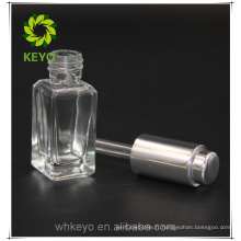 Cosmétiques privés label naturel fondation personnalisée carré 30 ml carré clair bouteille de compte-gouttes en verre cosmétique